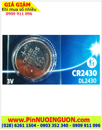 Philips CR2430 _Pin DL2430, Pin đồng xu 3v lithium Philips CR2430 - Pin DL2430 chính hãng